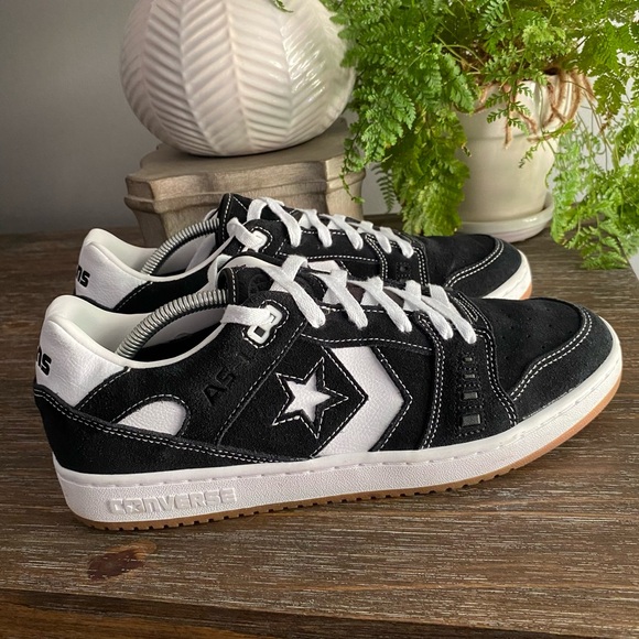 Converse Mens 11 AS-1 Pro Suede Leather Skateboarding Sneakers Shoes Black White - Picture 5 of 13